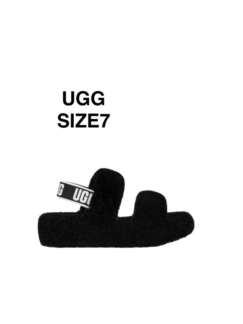 UGG Oh Yeah Slide 'Black' size 7 in excellentt condition ⭐️⭐️⭐️⭐️⭐️